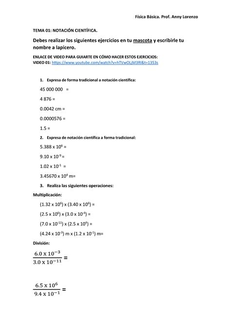 Tarea Notacion Cientifica F Sica B Sica F Sica Bsica Prof