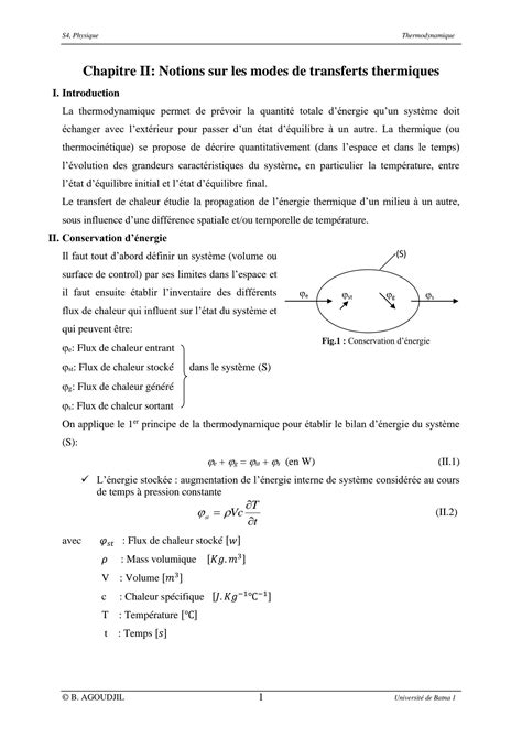 Solution Notions Sur Les Modes De Transferts Thermiques