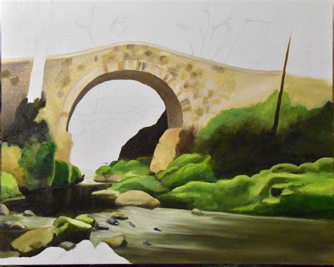 Stone Bridge Painting Original Oil Painting Rock Bridge Art - Etsy