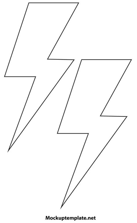 Free Printable Lightning Bolt Templates Mockuptemplate In 2024