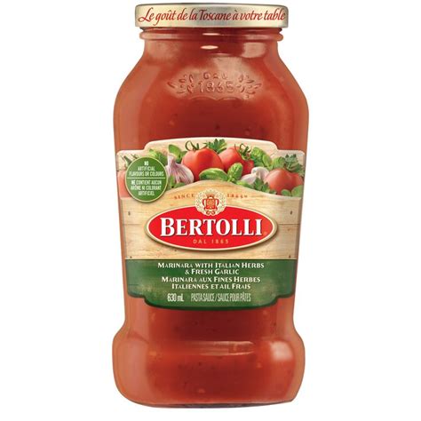 Bertolli Marinara With Italian Herbs Fresh Garlic Sauce Bertolli