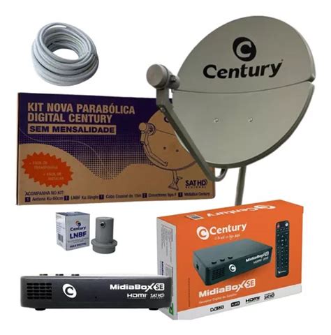 Kit Antena Parabolica Century Cm Banda Ku Midiabox B Parcelamento