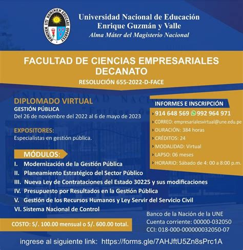 Diplomado Virtual en Gestión Pública Facultad de Ciencias Empresariales