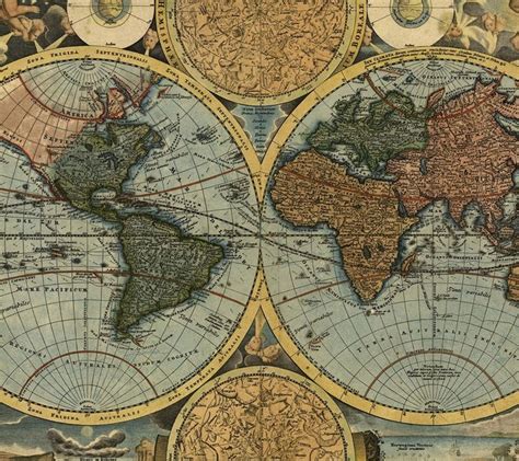 mapa antiguo del mundo la cartografía la geografía Johann Baptist