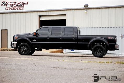 Ford F 350 Super Duty Fuel Maverick Dually Rear D538 Wheels Black And Milled