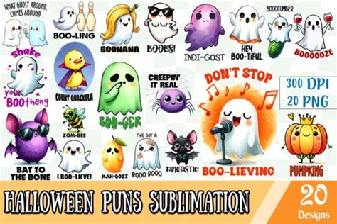 Halloween Puns Sublimation Bundle Graphic By Basilio Vintage Creative