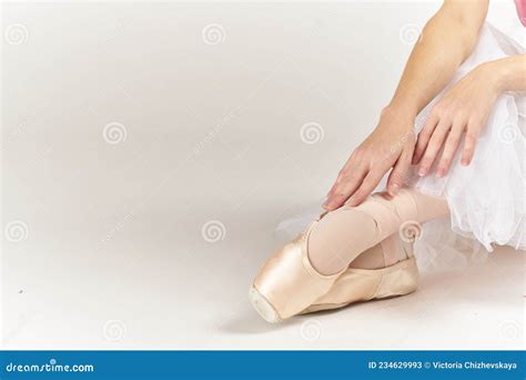 Ballerina Feet Dance Performed Classical Style Light Background Stock Image Image Of Girl