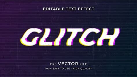 Efeito De Texto Edit Vel De Falha Vetor Premium