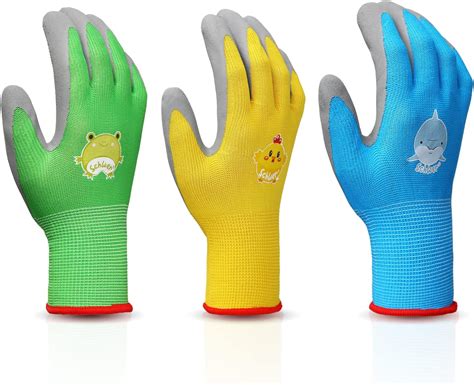 Schwer 3 Pairs Kids Gardening Gloves For Age 3 5children