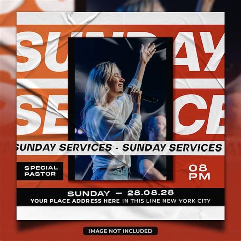 Premium Psd Church Service Poster Social Media Banner