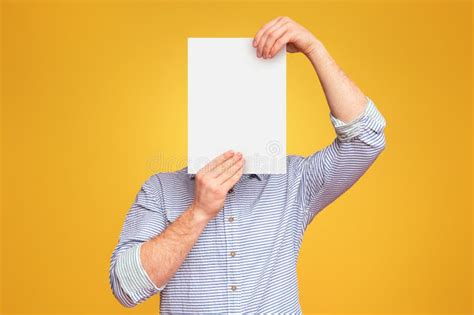 Man Holding Blank Piece Paper Stock Photos Free Royalty Free