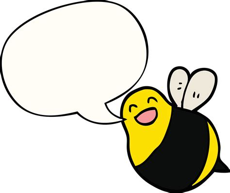 Cartoon Bee And Speech Bubble Vector Art At Vecteezy