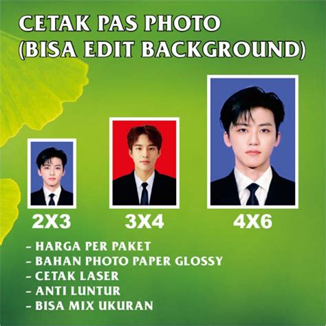 Jual CETAK PAS PHOTO MURAH UKURAN 2X3 3X4 4X6 BISA MIX DAN EDIT