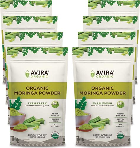 Amazon Avira Organic Moringa Powder Vegan Non Gmo Easy To Mix In