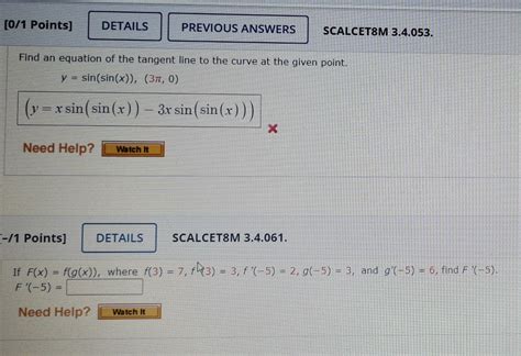 Solved O 1 Points DETAILS PREVIOUS ANSWERS SCALCET8M Chegg