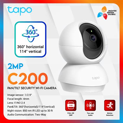 Tp-link TAPO C200 CCTV Indoor Smart IP Camera Full HD 2MP Pan Tilt WiFi ...