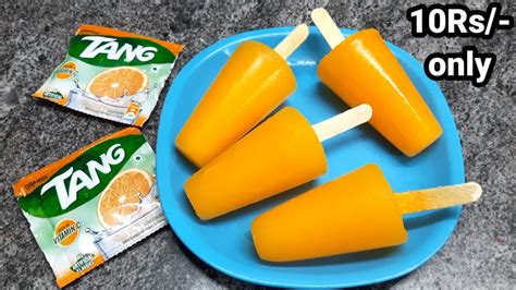 Orange Ice Tang Orange Juice Tang Tang Drink Kulfi Popsicle Summer