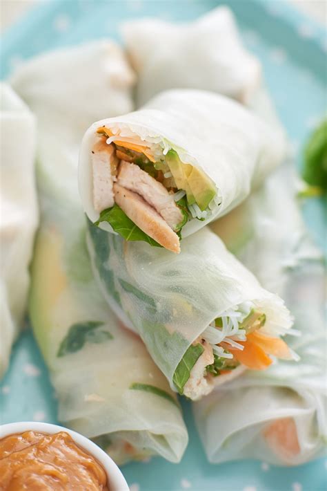 Chicken Summer Rolls With Peanut Dipping Sauce Kitchn