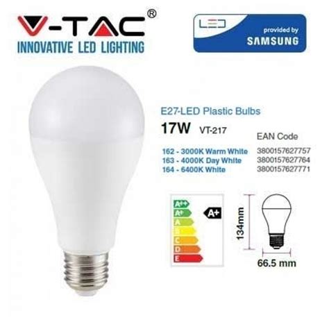 V Tac Pro Vt W Led Bulb Chip Samsung Smd A E Day White K