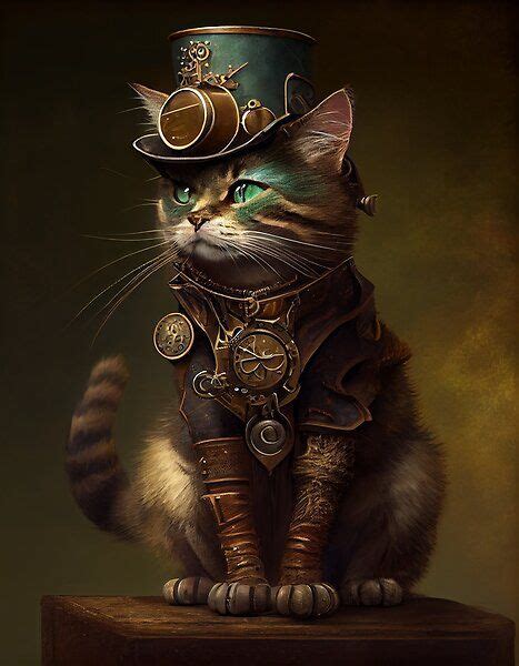 Steampunk Cat By Innazimovec Redbubble In 2023 Steampunk Cat