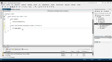 Visual Studio 2012 C Programa De Sumar Dos Numeros YouTube