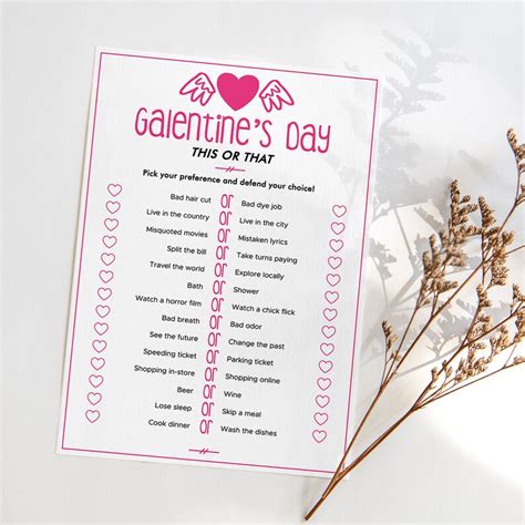 Galentines Games Printable Hot Pink Ladies Night Out Activity Etsy