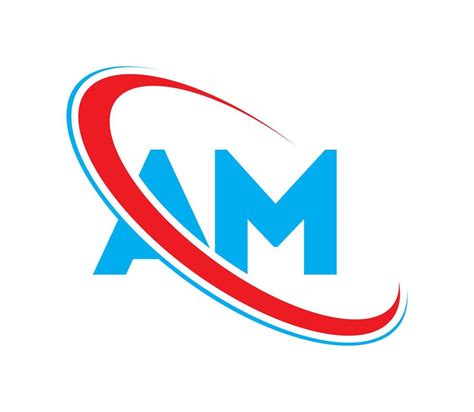 AM logo. AM design. Blue and red AM letter. AM letter logo design ...