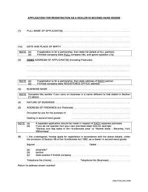 Fillable Online Hullcc Gov Application For Registration As A Dealer In