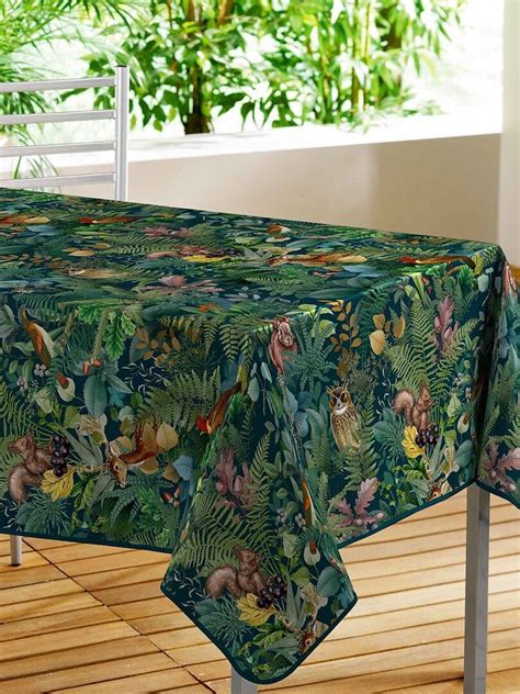 Nappe Rectangulaire Toile Cir E X Cm F Rique Vert Kiabi Nu