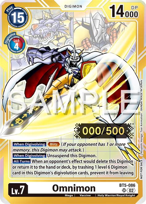 Omnimon Serial Numbered Battle Of Omni Digimon Card Game