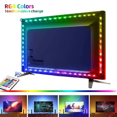 USB Powered LED TV Light Strip 5V RGB LED Mood Background Lighting, TV ...