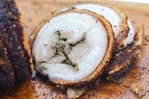 Crispy Smoked Italian Pork Belly Porchetta Recipe The Meatwave