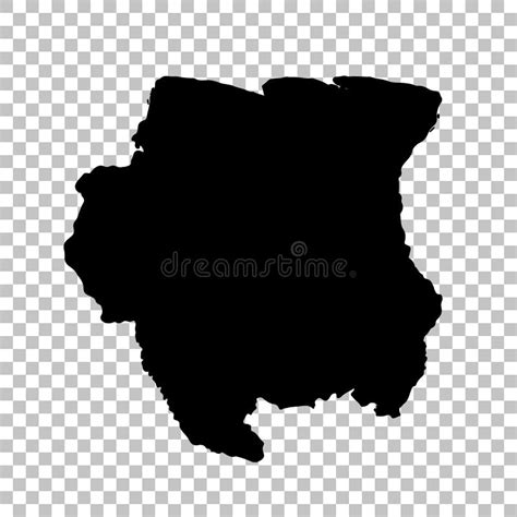 Vector Map Suriname Isolated Vector Illustration Black On White