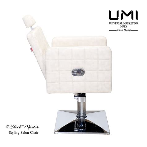 White Stainless Steel Salon Chair Check Master Genuine Leather