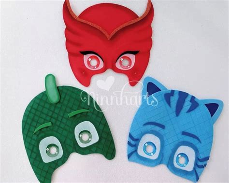 Mascaras Pj Masks Em Eva Para Sua Festa Elo7