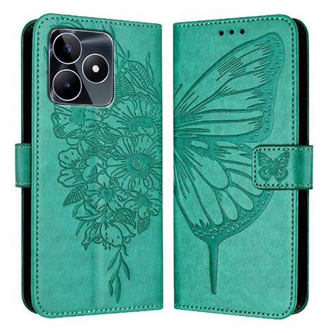 Case For Realme C G Premium Leather Magnetic Flip Cover Embossing