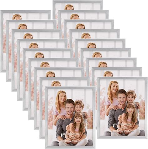 Hoikwo Multi 8x10 Photo Frames Set Of 18 8x10 Silver Picture Frames For Wall Hanging Or