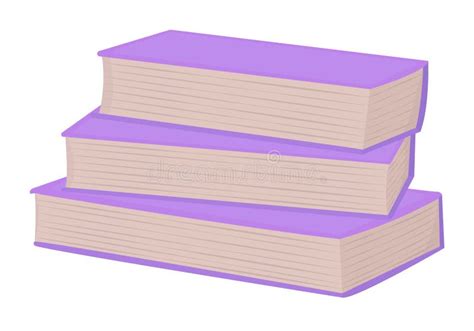 Stack Of Three Purple Books Stock Vector Illustration Of Notebook