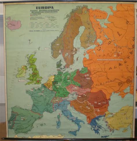 Schulwandkarte Beau Ancienne Carte De L Europe Tats Conomie X C