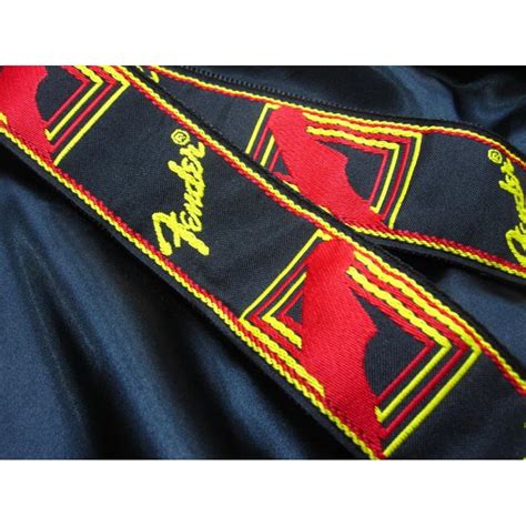 Fender 2monogrammed Strap Black Yellow Red 【099 0681 500】 フェンダー モノグラム