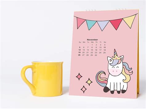 2023 UNICORN CALENDAR Printable Cute Unicorn Calendar Etsy Canada