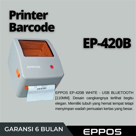 Jual Printer Barcode Thermal EPPOS EP 420B GREY USB BLUETOOTH 110MM