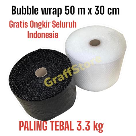 Jual Bubble Wrap 50 Meter X 30 Cm Hitam Bening Plastik Bubble Tebal