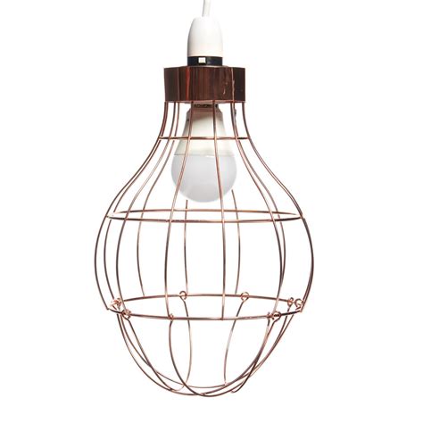 Wilko Copper Effect Bulb Cage Pendant Light Shade Wilko