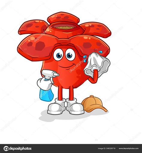 Rafflesia Arnoldii Vector Limpiador Personaje Dibujos Animados Vector