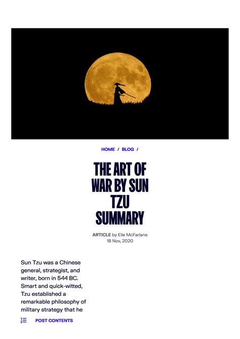 The Art Of War By Sun Tzu Summary The Art Of War By Sun Tzu Summary