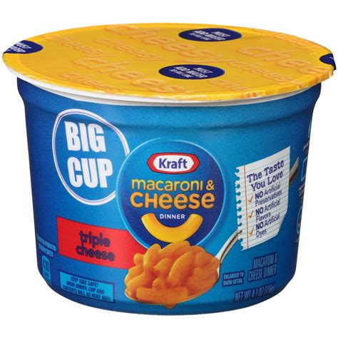 Kraft Macaroni and Cheese, Triple Cheese, 4.1 oz. Big Microwavable Bowl (1 Count) - RocketDSD