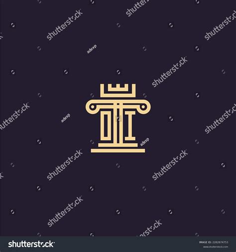 Oi Initial Monogram Logo Lawfirm Pillar Stock Vector Royalty Free