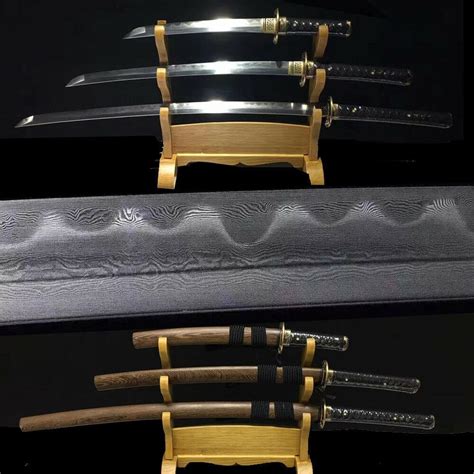 Buy Handmade Authentic Japanese Samurai Sword Set Clay Tempered Folded