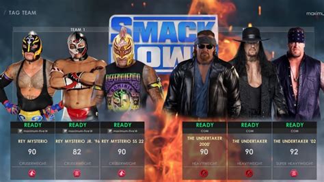 Rey Mysterio 3 Version Defeat Vs Undertaker 3 Version Team 6 Man Tag Team Wwe 2k22 Youtube